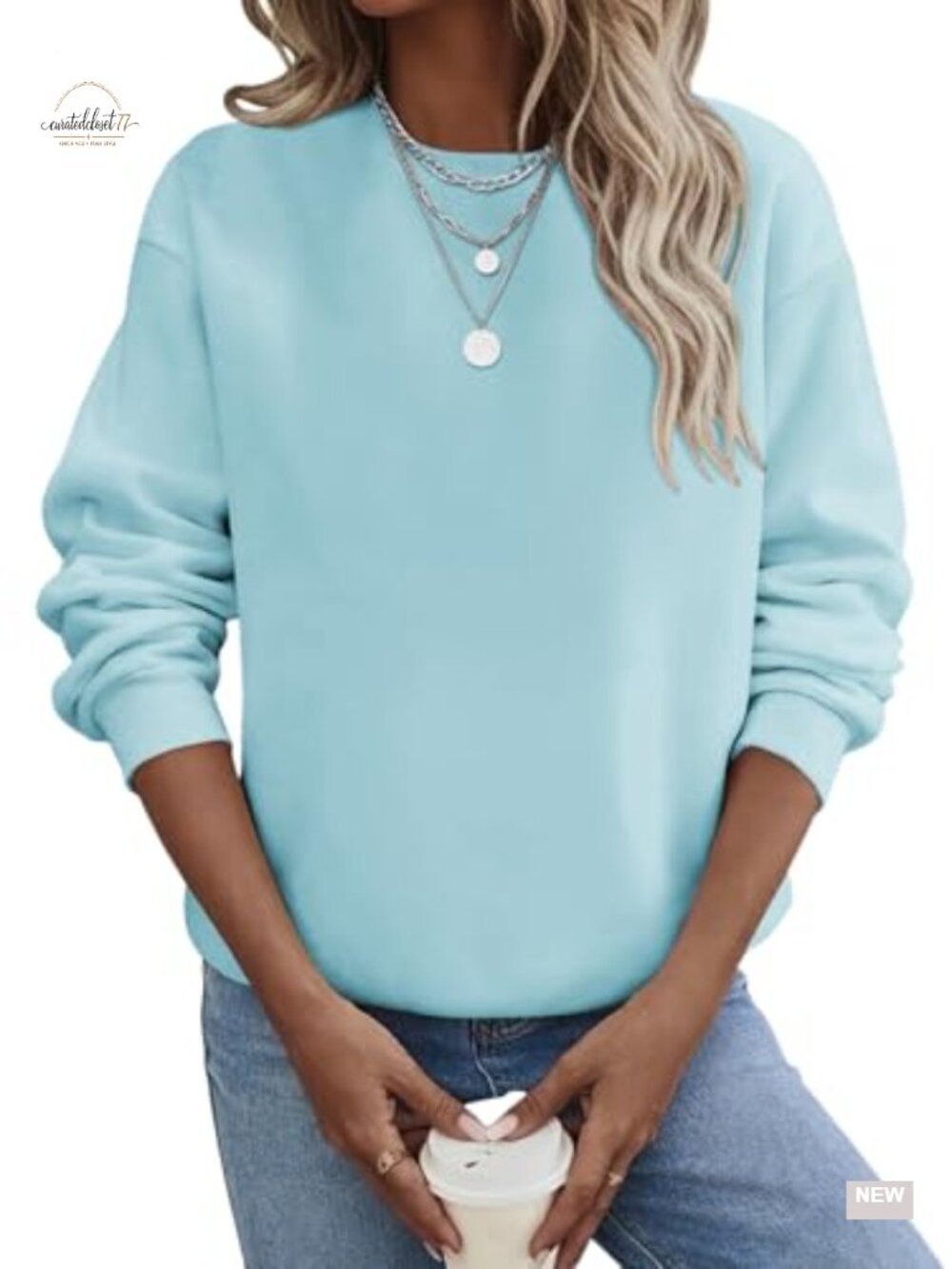 Fleece Crewneck Sweatshirt Long Sleeve Casual Tunic Top Fall